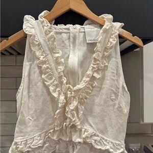 C/MEO Collective Cream Ruffle Sleeveless Blouse